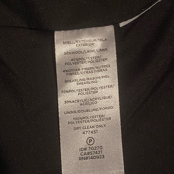 Loft Ann Taylor wool Sherpa moto zipper long black winter coat jacket oversized - Picture 8 of 12